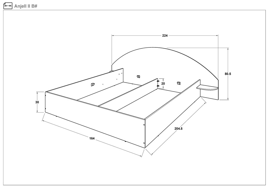 Спалня за матрак 160/200 Анжел