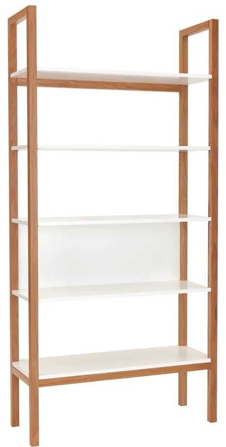 Бяла етажерка за книги в дъб 90x185 cm Farringdon - Woodman