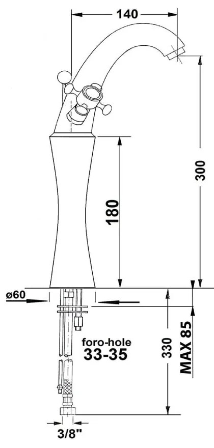 Стояща батерия за мивка в лъскаво-сребрист цвят Antea – Sapho