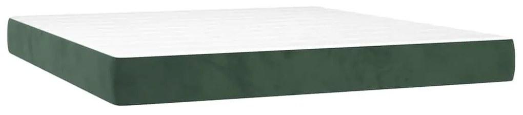 4016627 vidaXL Матрак за легло с покет пружини тъмнозелен 160x220x20 см кадифе