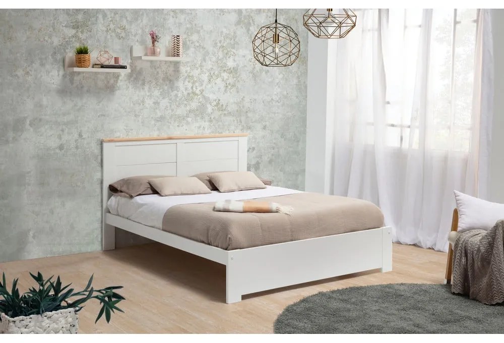 Бяло двойно легло 140x190 cm Akira - Marckeric