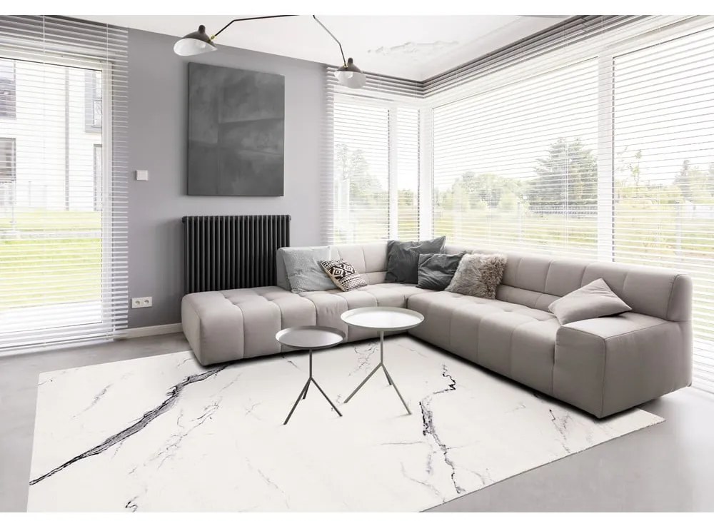 Кремав вълнен килим 200x300 cm Marble - Agnella