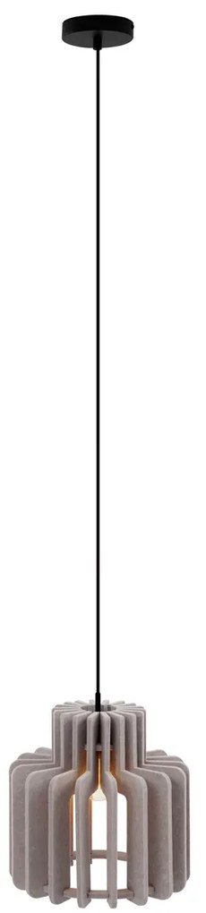 Ретро висяща лампа черна с таупе абажур - Felt