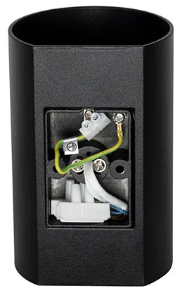 Дизайнерска стенна лампа черна кръгла GU10 50mm - Sabbir