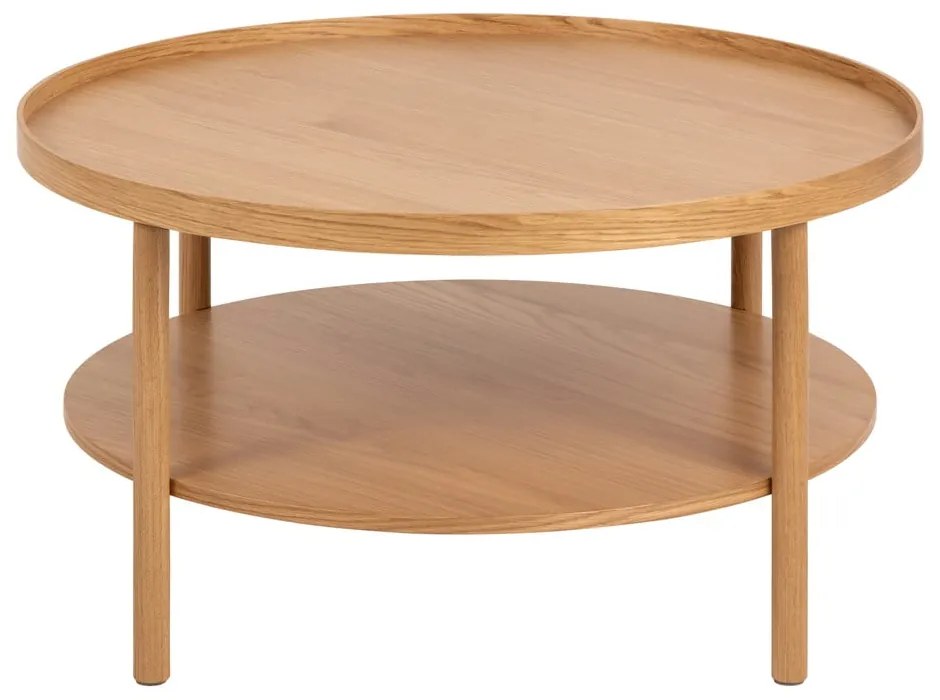 Кръгла масичка за кафе от декор от дъб в естествен цвят ø 80 cm Banbury – Actona