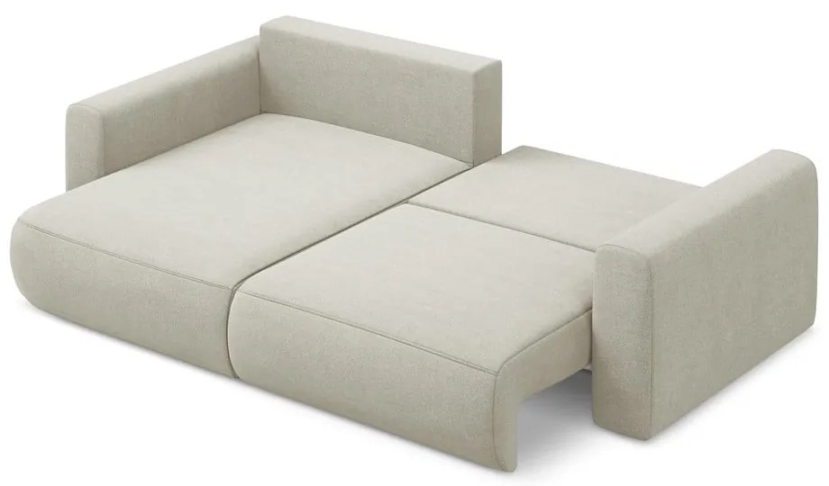 Бежов разтегателен ъглов диван с място за съхранение (ляв ъгъл) Kapua – Makamii