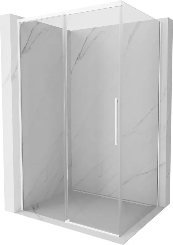 Mexen Rox плъзгаща душ кабина 135 x 80 см, прозрачна, бяла - 8C2-135-080-20-00