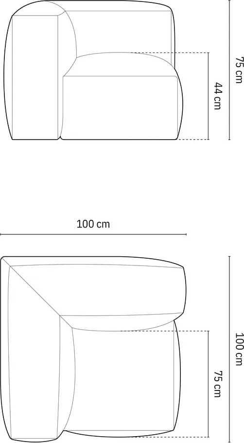 Зелен модул за диван (променлив) Martina – Micadoni Home