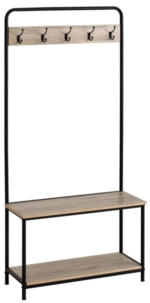 Черен естествен комплект за коридор в дъбов декор - Casa Selección