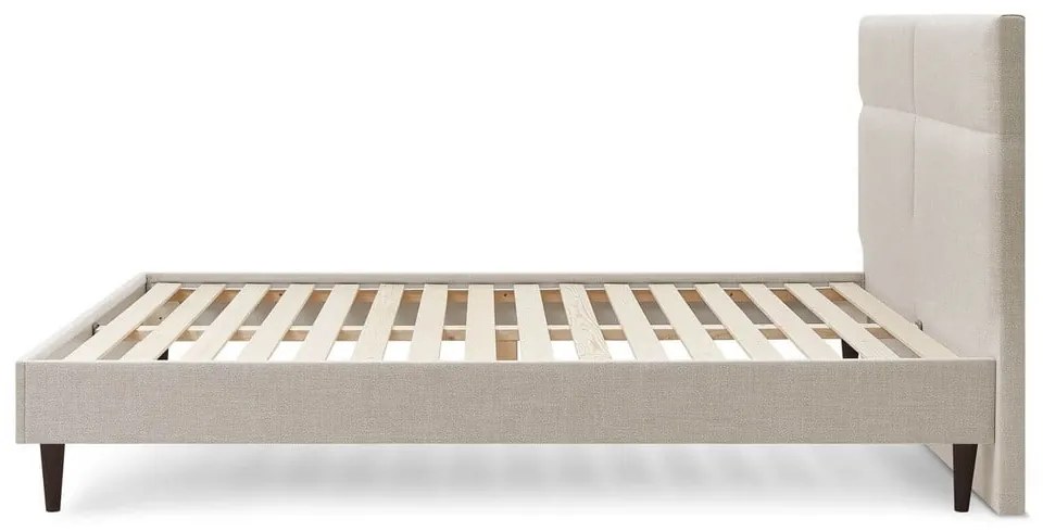 Бежово тапицирано двойно легло с решетка 180x200 cm Elyna - Bobochic Paris