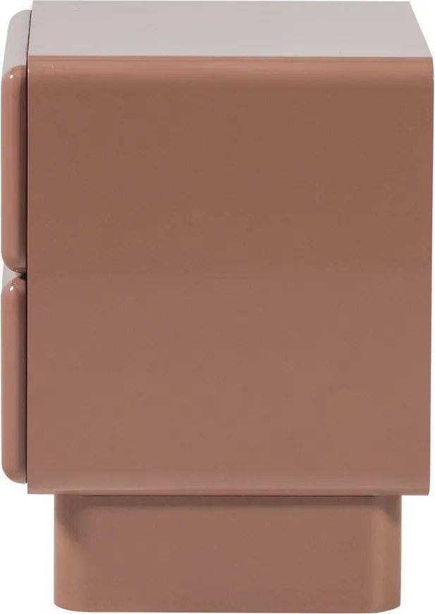 Розово гланцово нощно шкафче Lustra – WOOOD