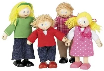 Bigjigs - Комплект дървени кукли - Европейско семейство