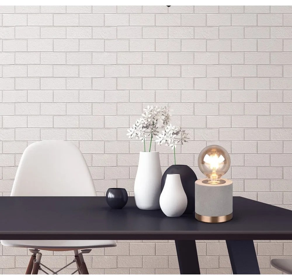 Сива кадифена настолна лампа (височина 11 cm) Judy – Reality