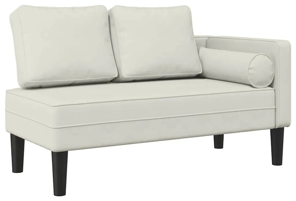 4007578 vidaXL Кушетка с възглавници, кремава, кадифе