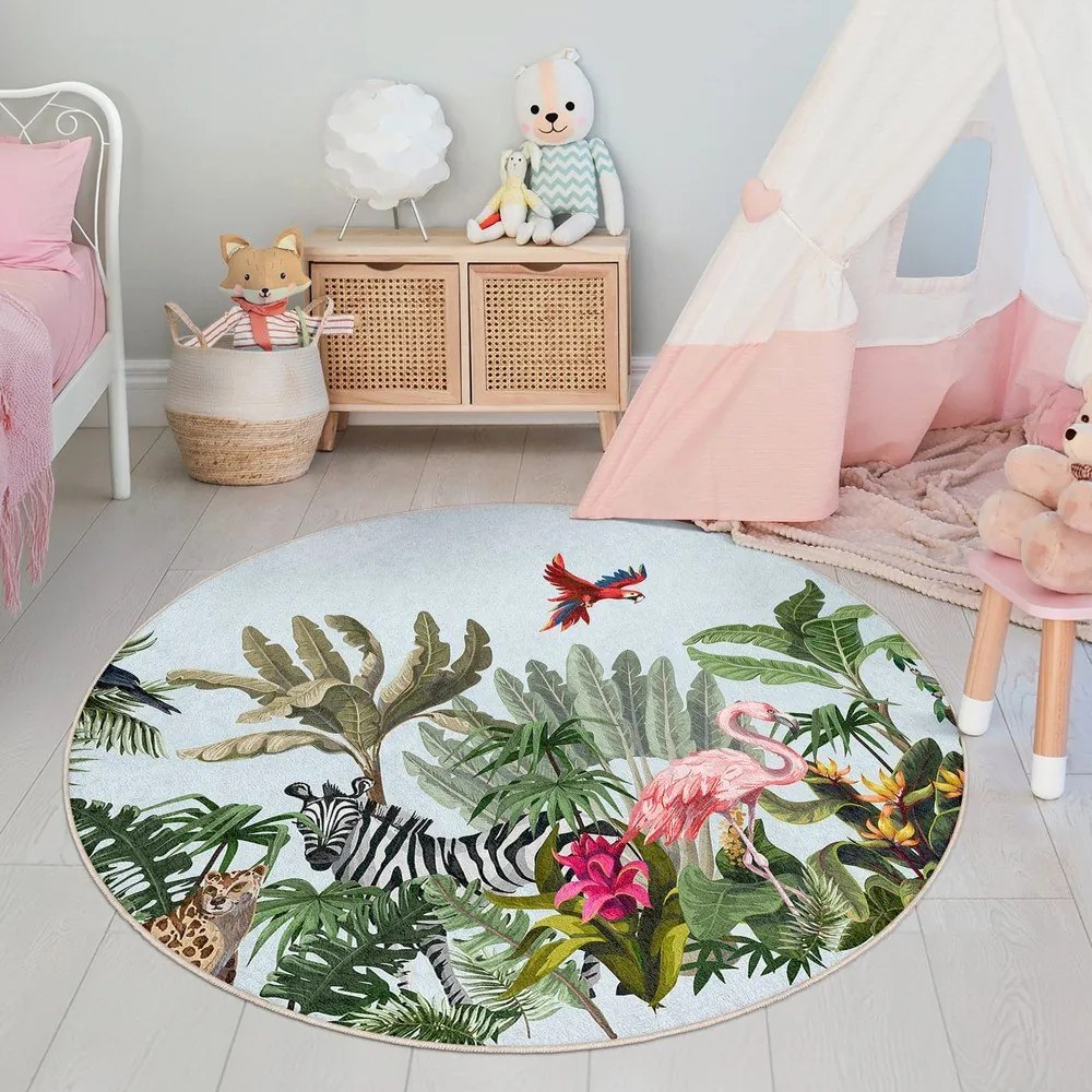 Детски килим подходящ за пране ø100 cm Jungle – Mila Home