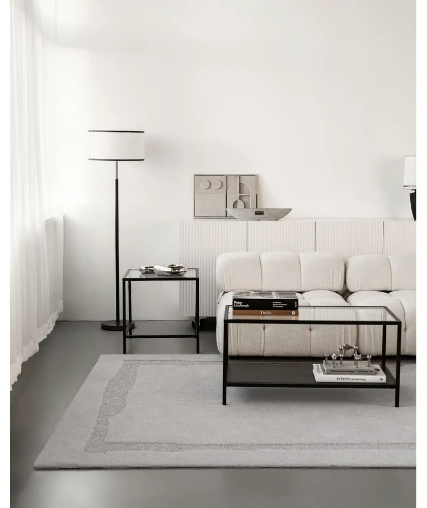 Светлосив вълнен килим 200x300 cm Morphic Rocca – Agnella