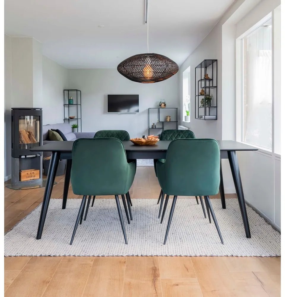 Тъмнозелени тапицирани трапезни столове в комплект 2 бр. Harbo – House Nordic