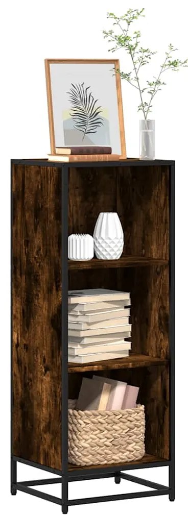 849111 vidaXL Библиотека, опушен дъб, 40x35x107,5 см, инженерно дърво