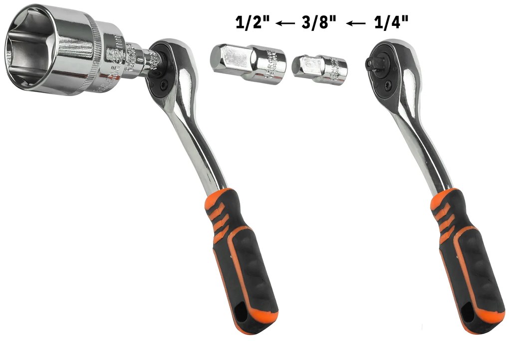 Комплект от 163бр. 1/2", 1/4", 3/8" гаечни ключове CrV Professional