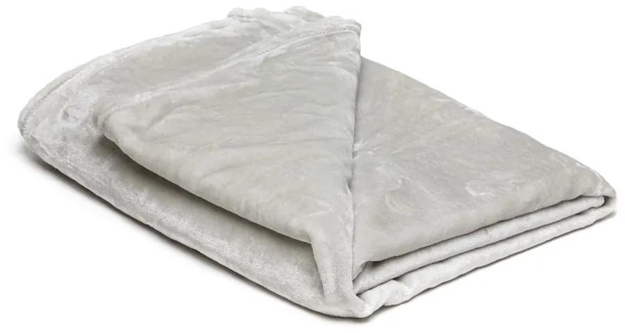 Светлосиво одеяло от микроплюш , 150 x 200 cm - My House