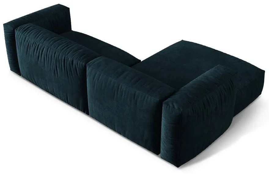 Тъмносин кадифен модулен ъглов диван (ляв ъгъл) Martina – Micadoni