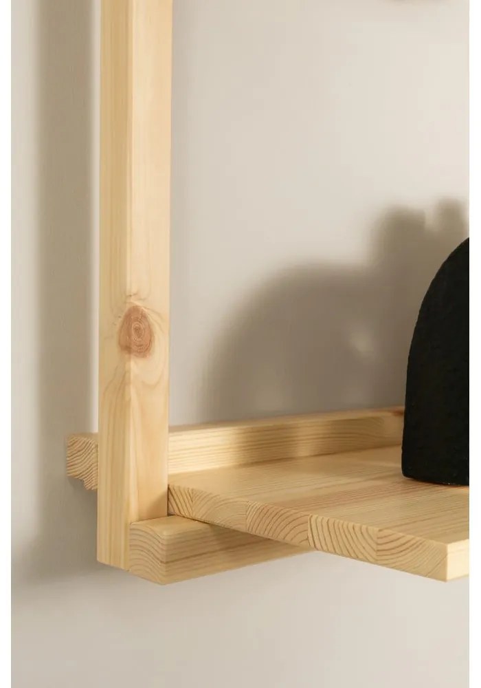 Стенна библиотека от масивен бор в естествен цвят 192x47,5 cm Groove – Karup Design