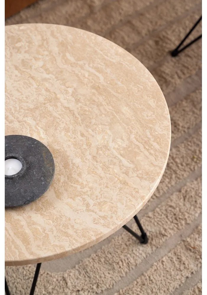 Кръгла странична масичка с плот от имитация на мрамор ø 55 cm Prunus – Actona