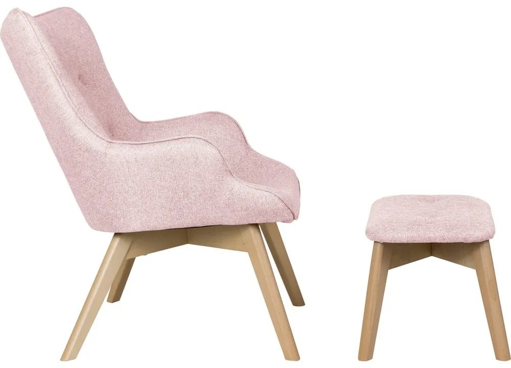 Светлорозов фотьойл с табуретка Niko – Ropez