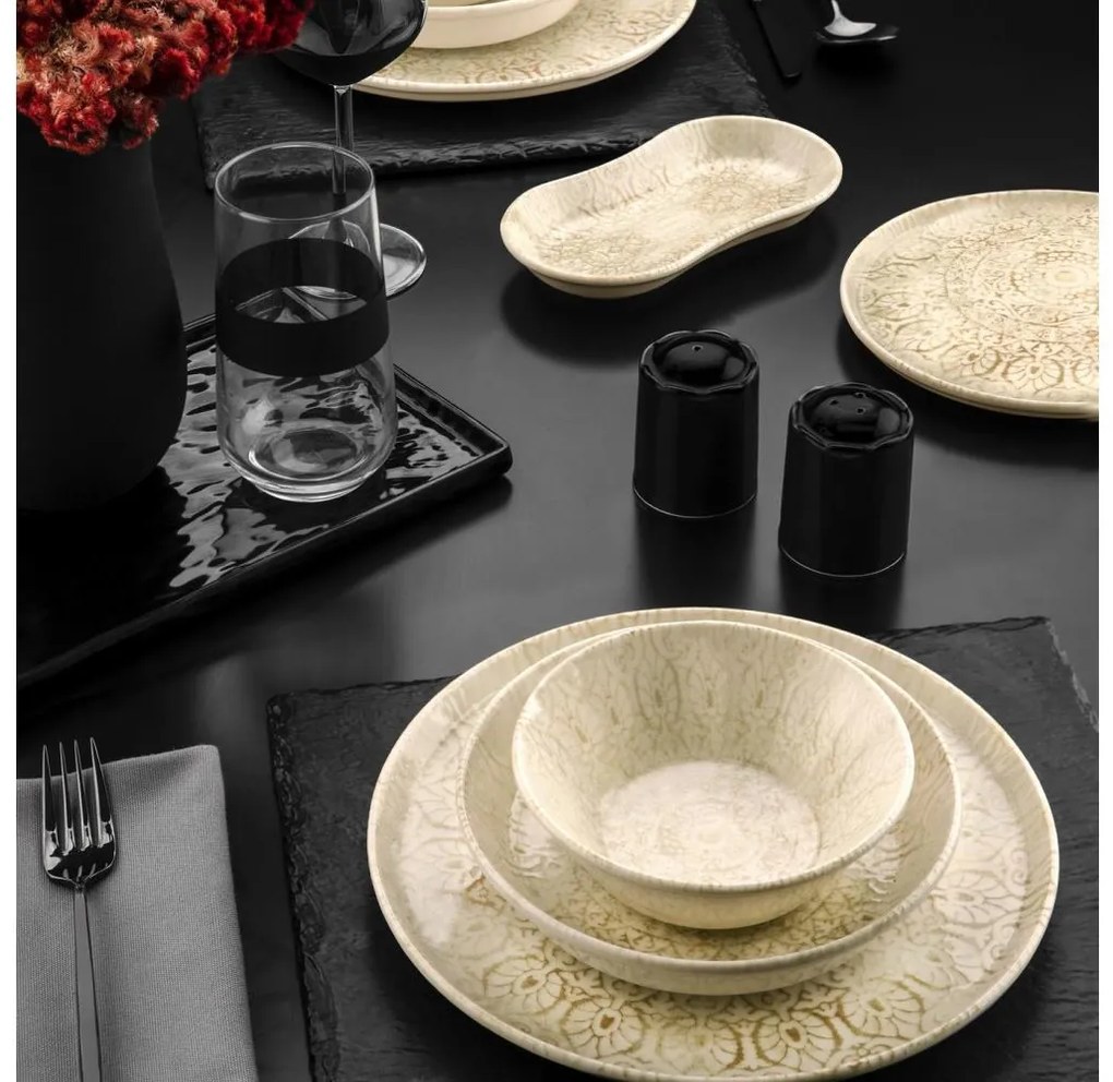 27-частов комплект за хранене, бежов/порцелан