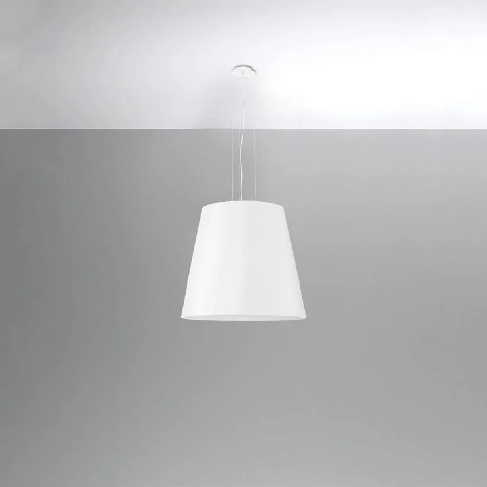Бяла висяща лампа със стъклен абажур ø 50 cm Tresco - Nice Lamps