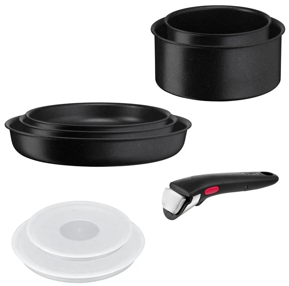 Алуминиев комплект съдове 8 бр. INGENIO Black stone L3998802 – Tefal