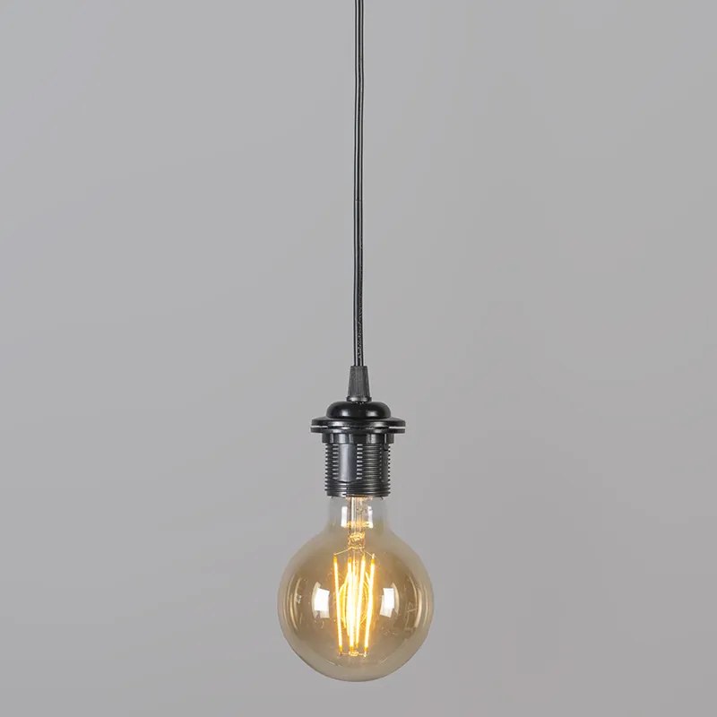 Модерна висяща лампа с абажур черен/бял 47/25 - Duo