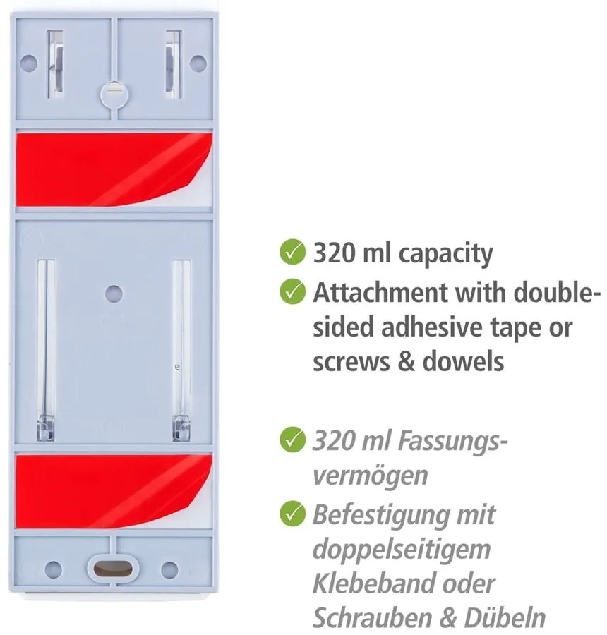 Бял стенен пластмасов диспенсер за сапун 320 ml Istres – Wenko