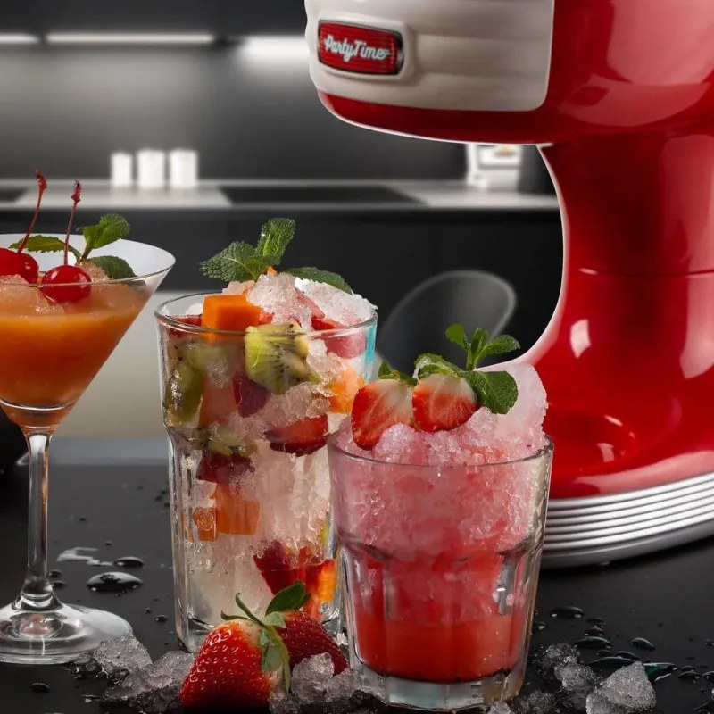Машина за скрежина Ariete PARTY TIME 0076/00, 30W, Остриета от неръждаема стомана, Подвижна кошница, Предпазен капак, Червен