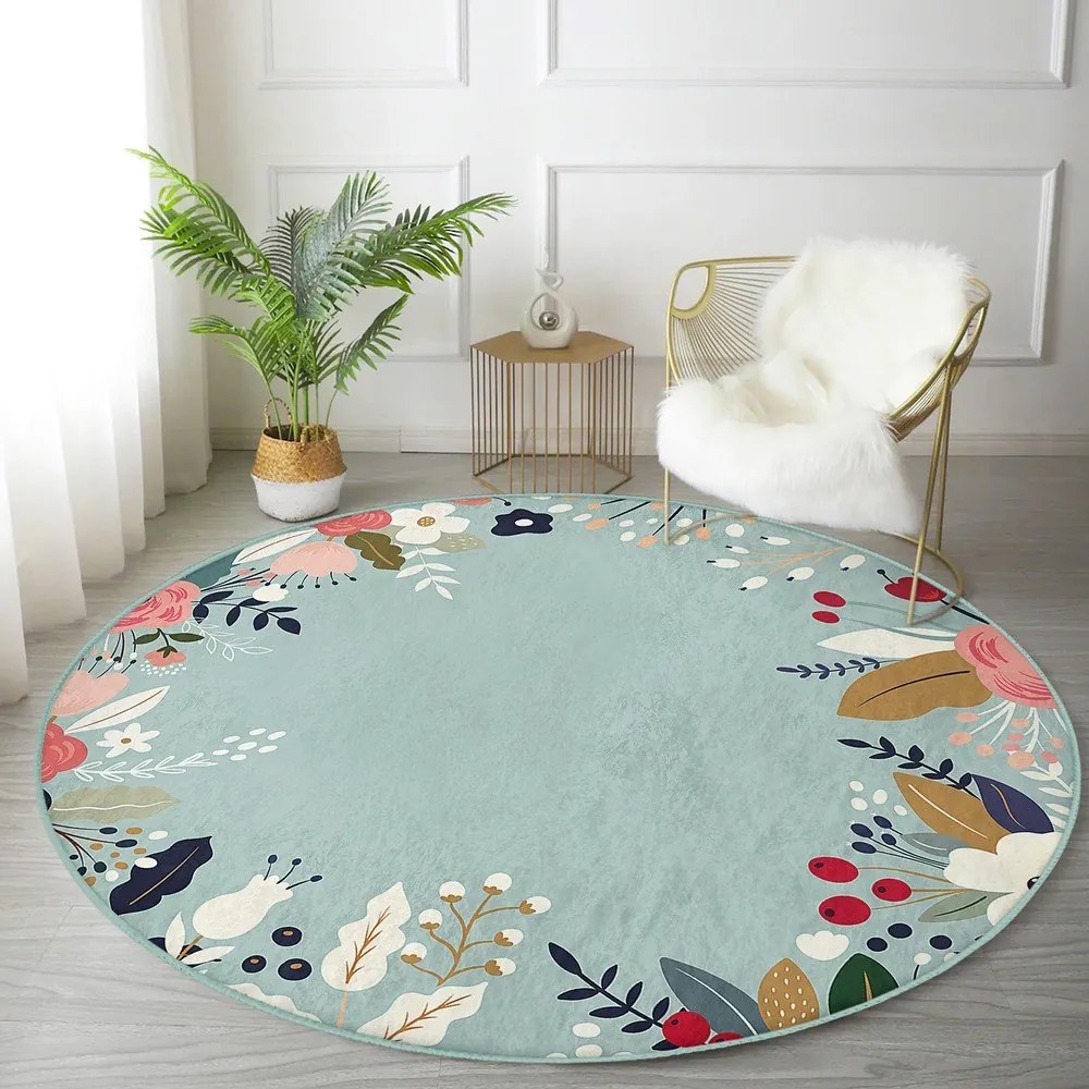 Кръгъл килим подходящ за пране и за прахосмукачки роботи ø 100 cm Comfort – Mila Home