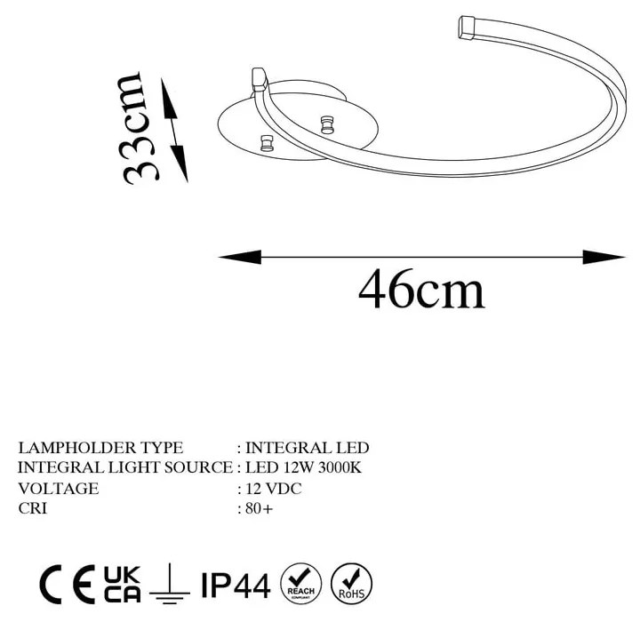 LED осветително тяло за таван златно 33x46 cm Moon – Opviq lights