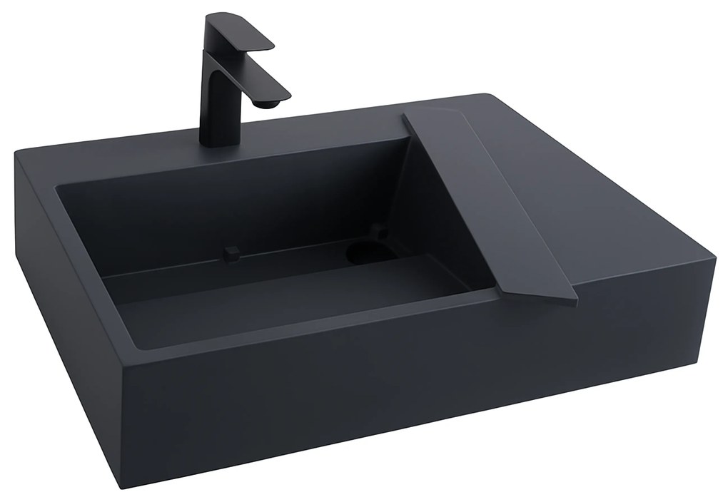 Умивалник МРАМОРЕН КОМПОЗИТ Rea Archi 75 CM Grey MATT