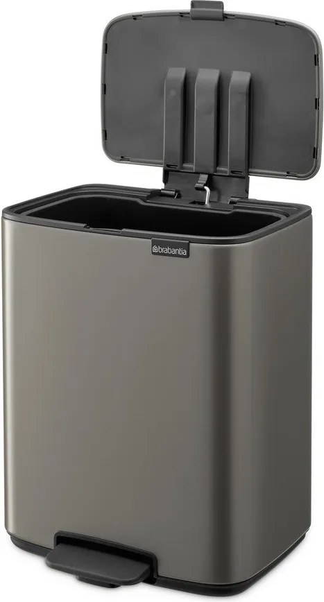 Сиво стоманено кошче за боклук с педал 12 l Bo – Brabantia