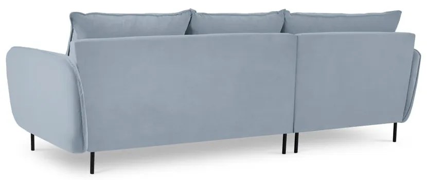 Ъглов диван от светлосиньо кадифе (ляв ъгъл) Vienna - Cosmopolitan Design