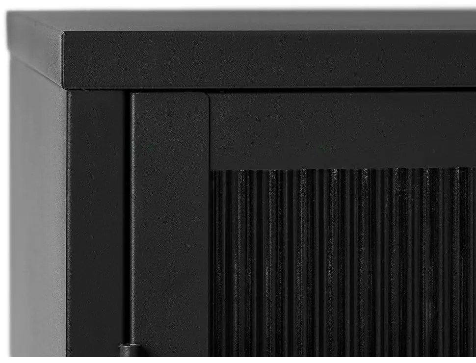 Черна метална витрина 111x140 cm Bronco - Unique Furniture