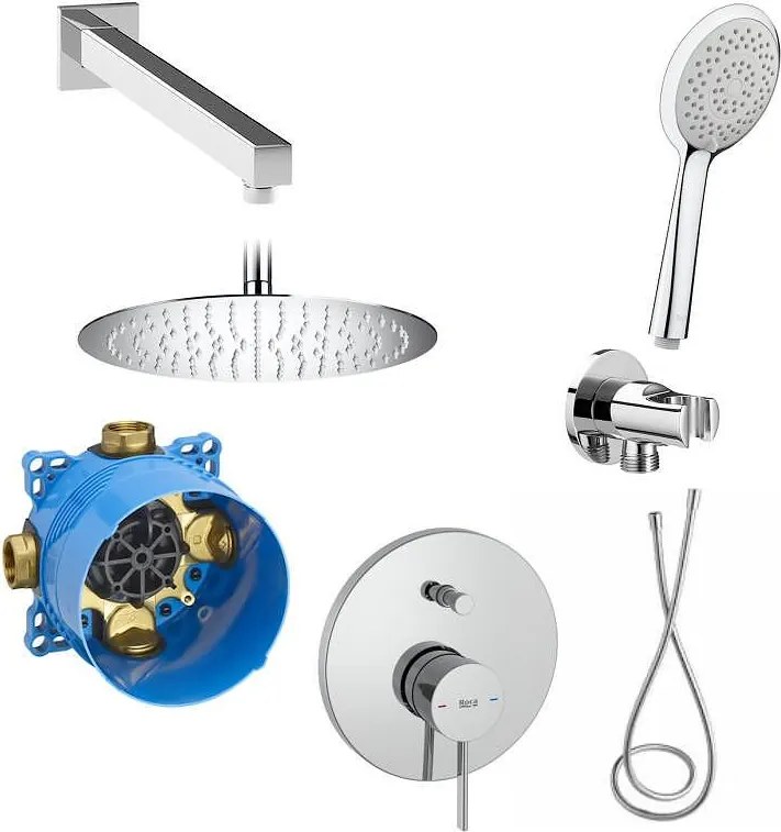 Комплект за вграждане за вана / душ, хром, Ona с пита 300, A5B5250C00 + A5B9107C00 + A5B2216C00 + A5B0950C00 + A5B2550C00 + A5A0B9EC00 + A525869403
