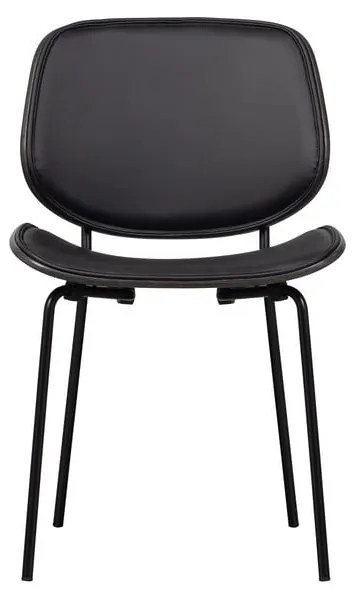 Черни трапезни столове в комплект 2 бр. от имитация на кожа Close In – WOOOD