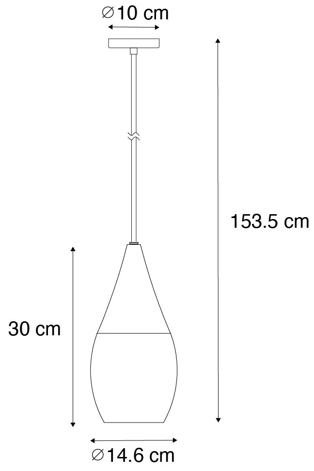 Модерна висяща лампа черна с димно стъкло - Drop