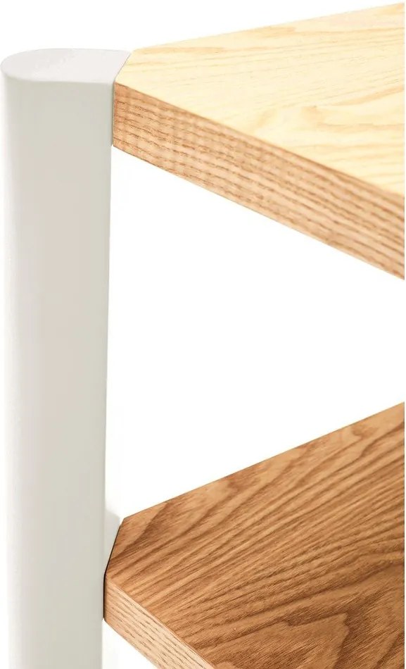 Кремав/в светло естествен цвят стелаж от декор от дъб 126x128x43 cm Bona – Teulat