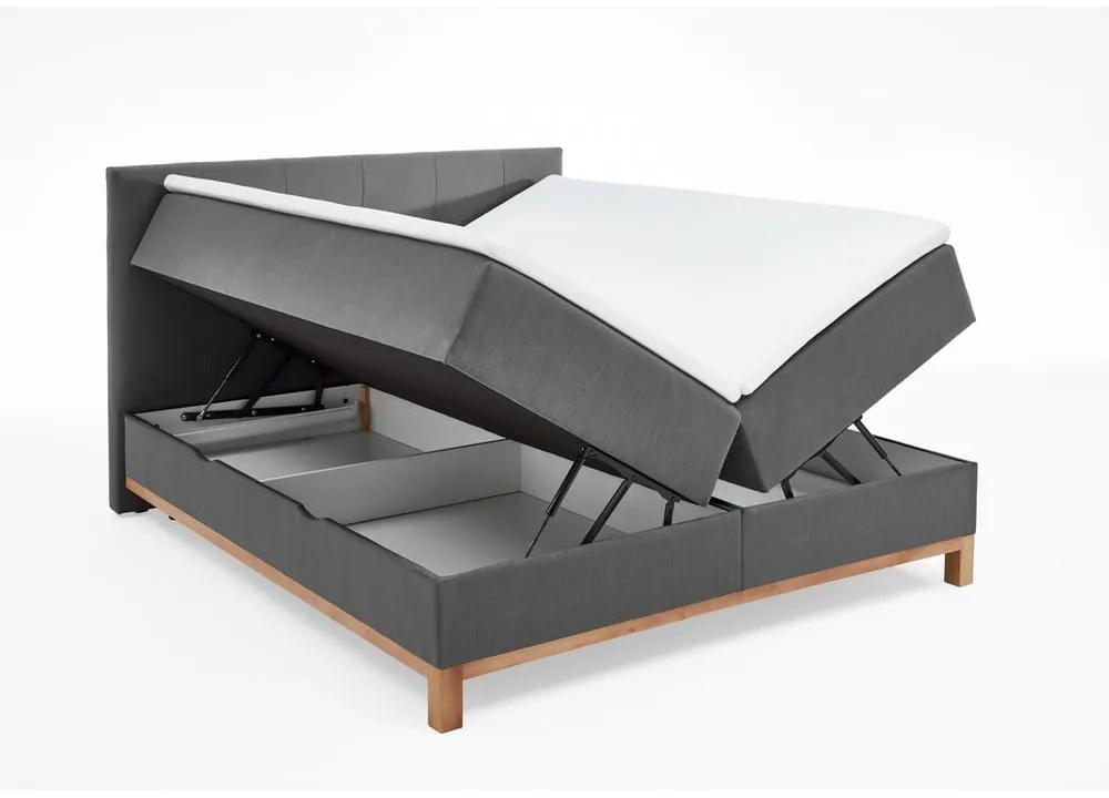 Тъмно сиво боксспринг легло със склад 160x200 cm Catania - Meise Möbel