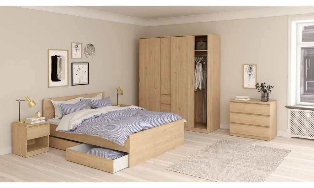 Чекмеджета за под леглото в комплект от 2 бр. в естествен цвят 90x190/140x190 cm Naia – Tvilum