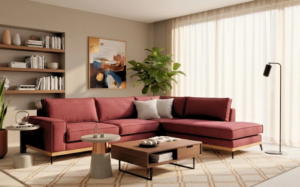 Ъглов диван Fredrik-Red-Right