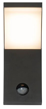 Външна стенна лампа антрацит с LED IP54 с датчик за движение - Litt