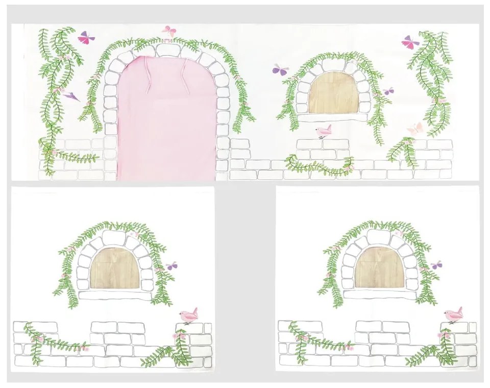 Детска завеса за легло 3 бр. 195x75 cm Birdy – Vipack