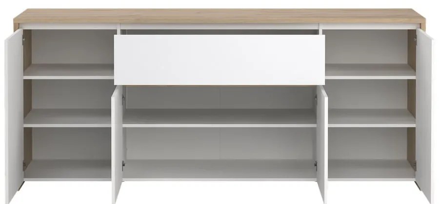 Скрин от дъбов декор в бял и естествен цвят 197x84x48 cm Next – Tvilum